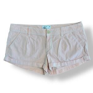 American Eagle Cuffed Seersucker Striped Shorts Womens‎ Size 0 Pink White
